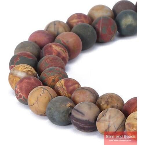 Natural Stone Dull Polish Matte Colorful Picasso Jaspe r Beads 4-12mm Pick Size For Bracelet Necklace Making MBSTB01