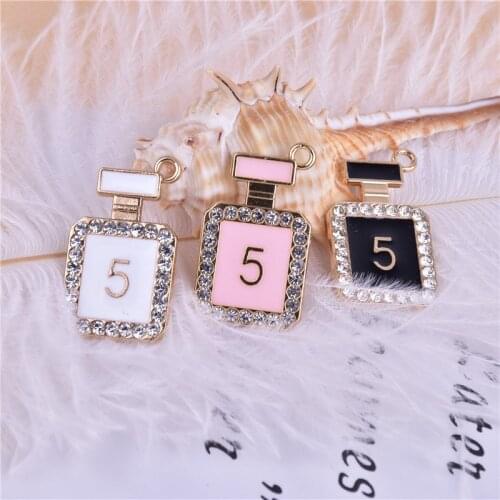 Classics 10pcs/lot Oil Drop Perfume Bottle Charms Metal Pendants Earring Enamel Charms Fashion Jewelry Accessori