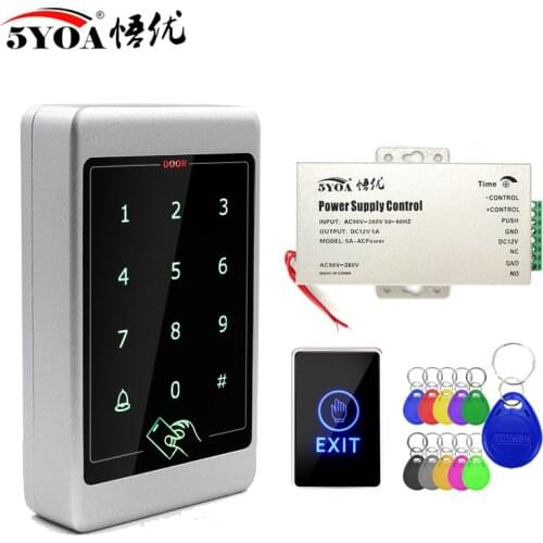Waterproof Touch Metal RFID Access Control Electronic Door Lock Electric Gate Opener Smart Keypad Case Reader 125khz ID Card