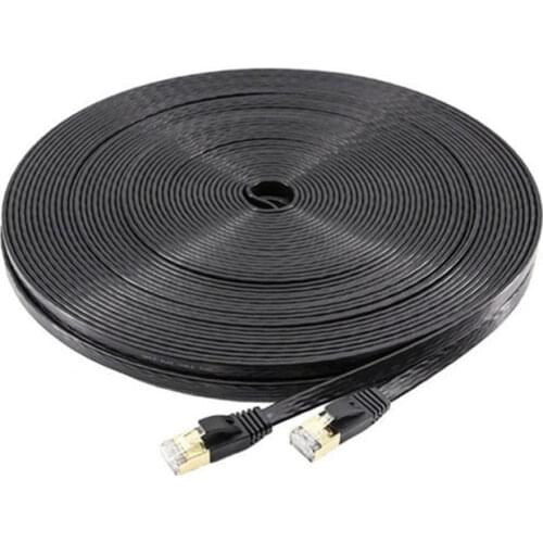 Internet Cat 7 Flat Ethernet Cable 8M 10M 15M 20M 25M 30M White Black Blue Cat7 Networking Cables For Wireless Router Modem