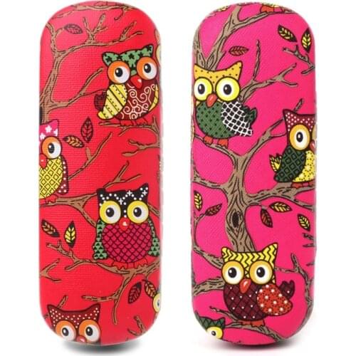 Glasses Box Cartoon Owl Animal Cute Sunglasses Storage Protector Portable Cases 2XPC