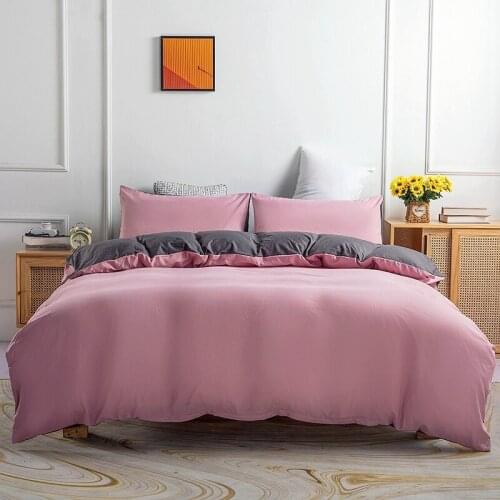 Whole Colored Bed Linens Duvet Cover Sets Quilt/Comforter case Pillow Covers Bedding Set Single Double Full Pink Home Textiles