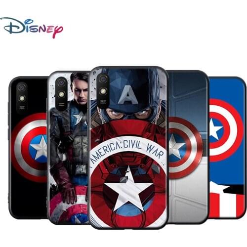 Captain America Hero For Xiaomi Redmi 9T 9I 9AT 9A 9C 9 8A 8 7A 7 6A 6 5A 5 4X PRO Prime Plus Black Soft Phone Case