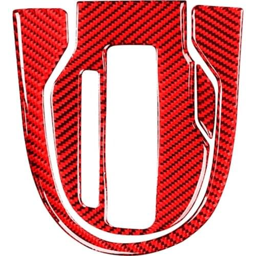 Gear Shift Box Panel Cover Frame Trim Sticker Carbon Fiber for Honda FIT JAZZ 2014 2015 2016 2017 2018 2019 2020 (Red)