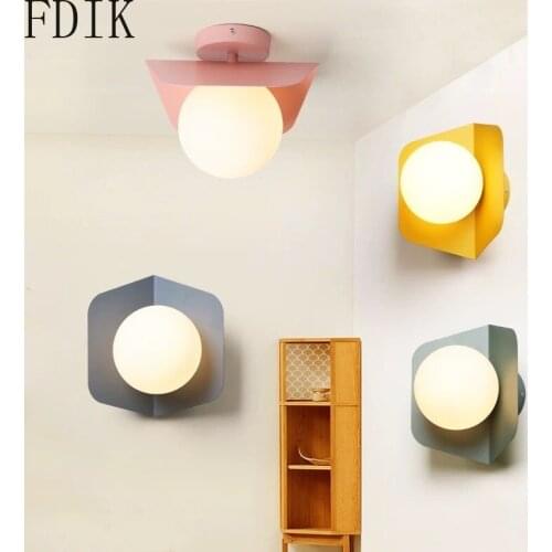 Nordic Wall Lights Modern Macaron Entrance Corridor Living Room Dining Room Bedroom Wandlamp Balcony Aisle Lighting Fixtures