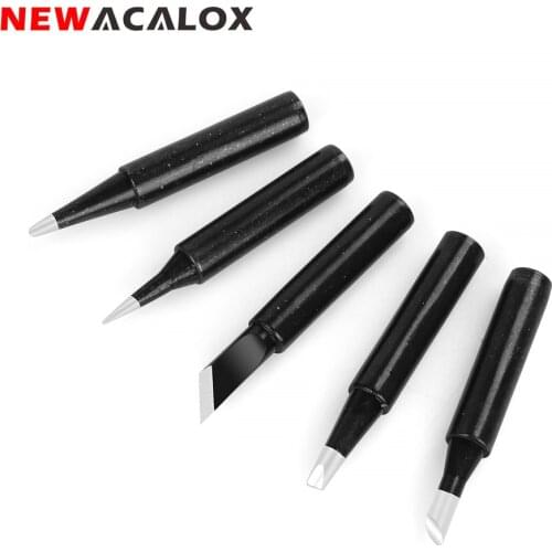 NEWACALOX 5pcs Lead Free Black Soldering IronTips Used for 936/878D/8786 Soldering Stations Universal Welding Accessory Rework