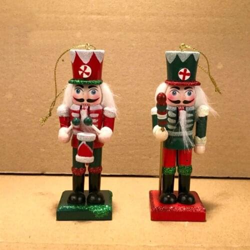 New hot wood doll doll 11CM walnut clip puppet furnishings toy Christmas tree pendant children Christmas gift HT109