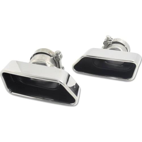 One Pair Car Styling Muffler Tip For B-MW F10 535 GT550 640 Original Style Square Mouth Stainless Steel Exhaust Pipe Nozzles