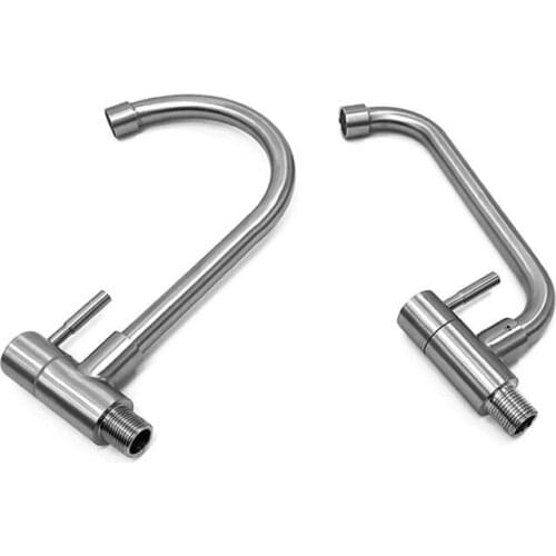 SUS 304 Stainless Steel Single Hole Single Lever Wall mounted Cold Water Basin Faucet