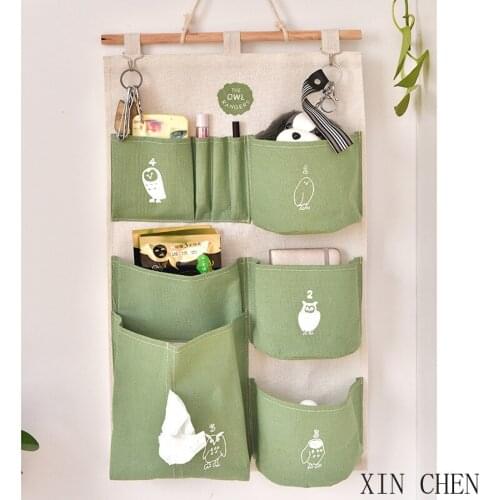 Bedroom Bathroom Organizer Container Saving Space 9 Pockets Home Wall Hanging Organizer Home storage canvas door hanging bag