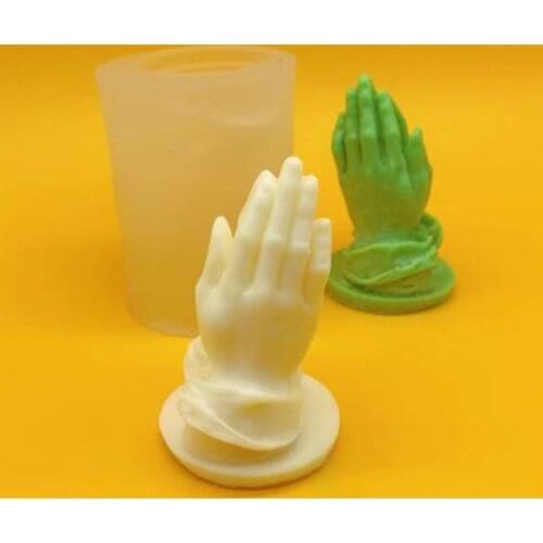 Hand of blessing Candle Mold Devout Prayers Handmade Aromatherapy Making Wax Mold Worship Candle Silicone Mould