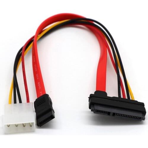 SATA Combo 15 Pin Power And 7 Pin Data Cable 4 Pin Molex To Serial ATA Lead