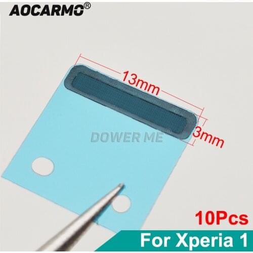 Aocarmo 10Pcs/Lot Top Dust Mesh Ear Speaker Earpiece Grid With Waterproof Adhesive For SONY Xperia 1 / XZ4 X1 J8110 J9110
