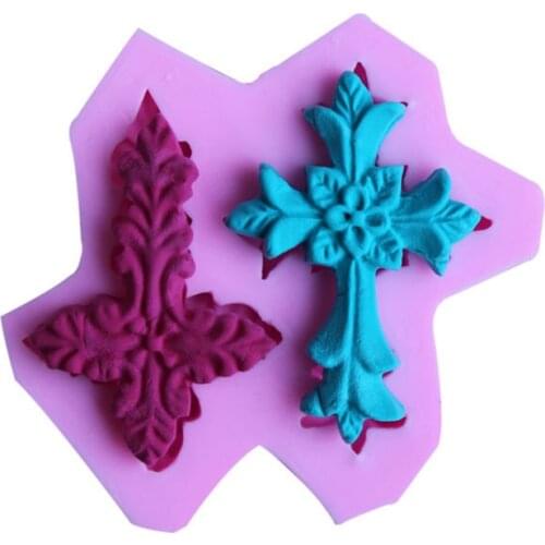 DIY Epoxy Resin Cross Shape Silicone Mold Chocolate Mold Cake Baking Decoration Biscuit Dessert Cross Silicone Mold