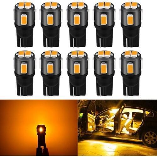 10pcs T10 W5W Led Bulbs 194 168 Super Bright 5630SMD led Dome Map light Interior light for Ford Focus BMW e90 e60 e87 Mercedes