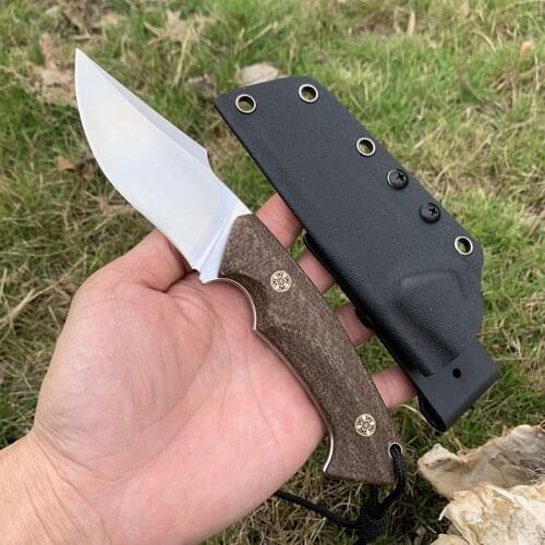 Fixed Blade Tactical Knife Free shipping Sharp Handmade D2 steel Hunting Knife Camping Survival Knife linen handle