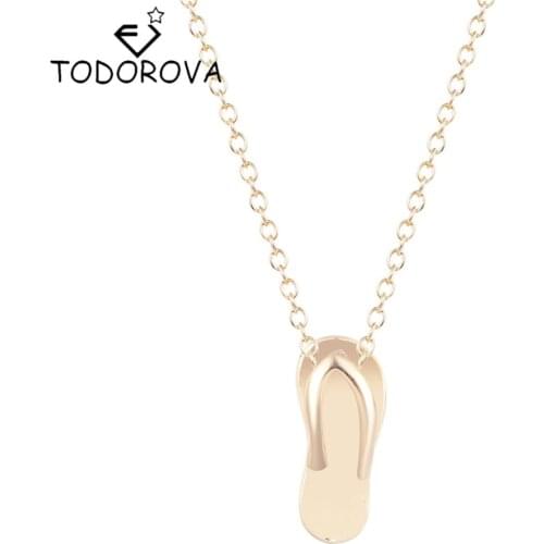 Todorova Steam Punk Slipper Unique Charm Pendant Male Necklaces Flip Flops Minimalist Gift for Girl Hip Hop Jewelry