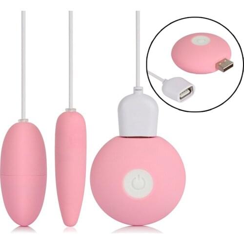 20 Mode USB Charging Dual Bullet Vibrator Egg, Clitoris Stimulation Vibrator, G-spot Vaginal Massage Jump Eggs Sex Toy for Women