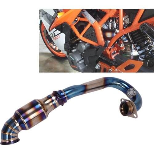 Motorcycle Exhaust Pipe Blue Titanium Alloy Header Pipe Slip On Original Catalyst Modified for Duke 125 250 390 RC390 2017-2021