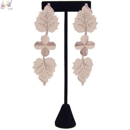 Yulaili New Trendy Rose Gold Metal Leaf Shape Drop Earrings for Women Party Jewelry Voor Vrouwen Accessories Free Shipping