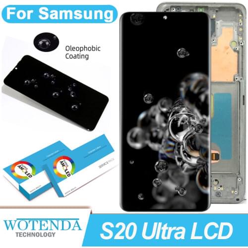 100% Original 6.9'' Display for Samsung Galaxy S20 Ultra G988F G988B/DS LCD Touch Screen Digitizer Assembly Repair Parts