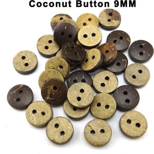 100PCS 9MM Coconut Buttons Fits Clothes Sewing Button Round Jewelry Accessory Charms Sewing Boots Coat Accessory ccb-074