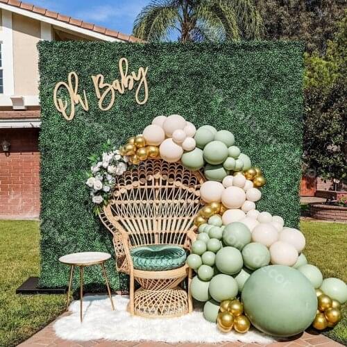 101pcs Retro Green Baby Shower Boy Balloon Garland Arch Kit Kids One Birthday Party Decoration Baptism Wedding Ballon Accessorie