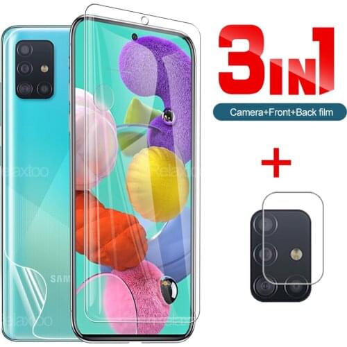 3in1 Tempered Film And Hydraulic Film For Samsung Galaxy A02 A02s For Galaxy A12 A32 4G A32 5G A42 A52 A70 A70s A71 A72 Lens