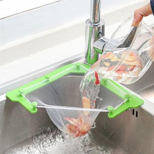 50Pcs Multifunctional Triangle Drainage Rack Kitchen Sink Leftovers Filter Hanging Net Drain Basket Kitchen Anti-Blocking Funnel