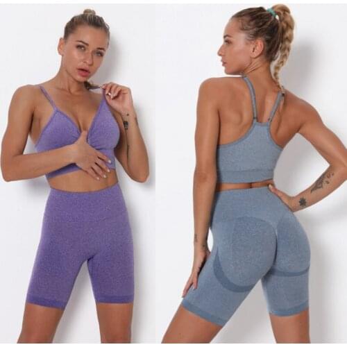 Seamless Women Sportwear Fitness Yoga Set Workout Outfit Gym Clothing Female Tracksuits Shorts High Waist Leggings Sports Suit
