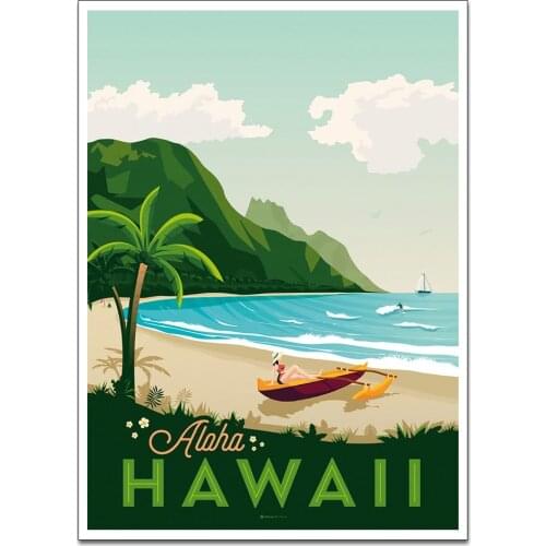 No Frame HD Home Decoration Printing Hawaii Travel Poster Canvas Wall Art Oil Painting Living Room Decoration