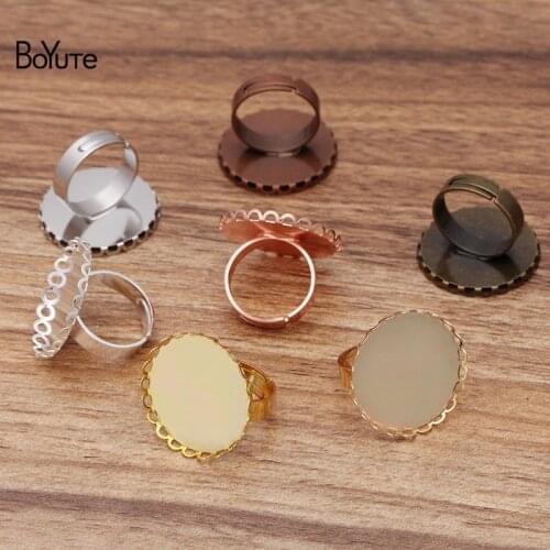 BoYuTe Custom (200 Pieces/Lo) 25MM 30MM Cabochon Ring Base Settings Handmade DIY Jewelry Findings Components Ring Blanks