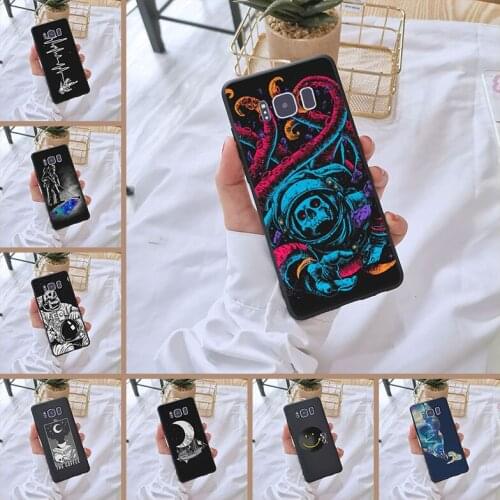 Astronaut Space Skull Back Cover For Samsung Galaxy S5 S6 S7 Edge S8 S9 Plus Soft Silicone Phone Case For Samsung Note 4 5 8 9