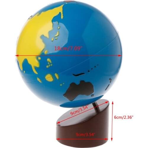 Montessori Geography Material Globe Of World Parts Kids Early Learning Toy