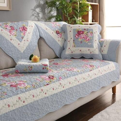 Cotton Fabric Four Seasons Sofa Cover Couch Cover Floral Plaid Printed Sofa Towel for Living Room Wedding