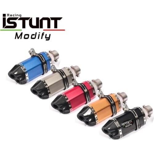 ISTUNT 310mm Length Universal Motorcycle Exhaust Escape moto Modified 36-51mm Muffler Pipe Slip on For yamaha msx 125 gsx 150