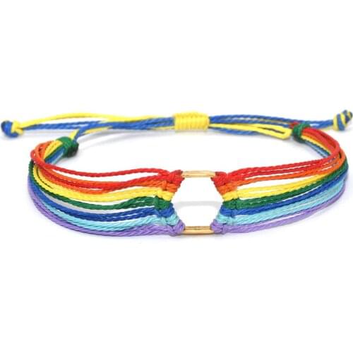 KBJW Durable Original Rainbow Hexagon Charm Bracelet Multi-Color Handmade Jewelry Bracelet Positive Gift Accessories Unisex 2020