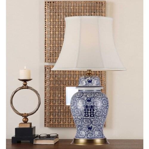 Happiness China Antique Living Room Vintage Table Lamp Porcelain Ceramic Table Lamp wedding decoration oriental table lamp