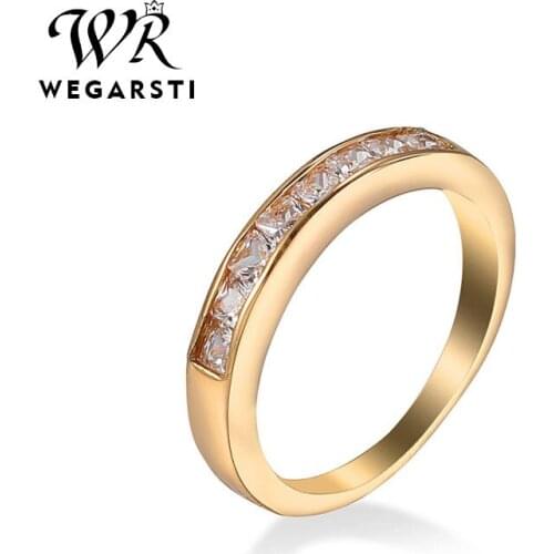 WEGARSTI 925 Sterling Silver Rings for Women Cute Zircon Round Geometric 925 Silver Wedding Fine Jewelry Minimalist Gift