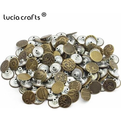 Lucia crafts 20set/lot Mixed Metal Buttons Shank For Jeans Fasteners DIY Sewing Accessories G1319