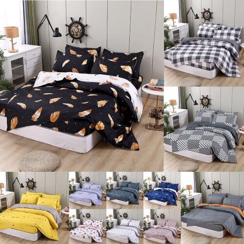 Aloe Vera Cotton Duvet Cover Set Flat Sheet Pillowcase Fashion Quilt Cover Skin Care Bedclothes Comforter Cover