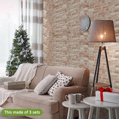 21*100cm*7pcs Dull Red Brick Pattern Laptop Sticker Cabinet Sticker Waterproof Floor Sticker For Kitchen Bathroom Wallpaper