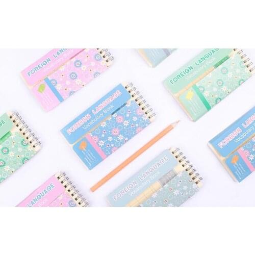 Creative simple foral Notebook Words Learning Foreign Language Vocabulary Notebook Planner Student Stationery School Supplies