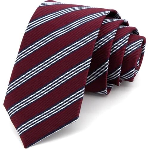 Brand New 7 CM Tie For Men Striped Business Dress Necktie Male Fashion Formal Work Cravat With Gift Box