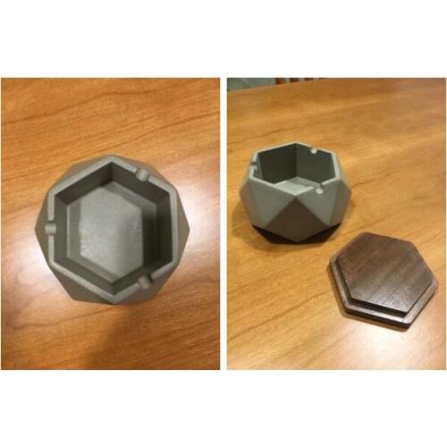 Simple Modern Geometry Cement Ashtray With lid for Home Living Room office decoration Smoking Accessories Gift for friends