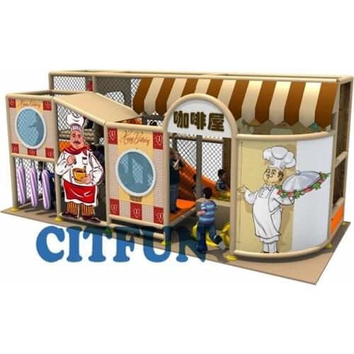 Attractive Coffee Shop Indoor Plastic slide playground IP-027D