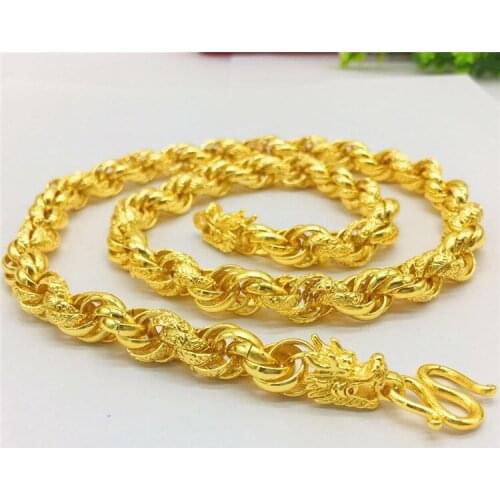 LUXURY 14K GOLD NECKLACE FOR MENS WEDDING ENGAGEMENT JEWELRY DELICATE LINEN FLOWER LEADING CHAIN NECKLACE ANNIVERSARY GIFT MALE