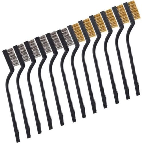 12pcs 7 Inch Rust Removal Industrial Wire Cleaning Brush Scratch Stainless Masonry Bristle Nylon Cleaning Polishing Metal Brush