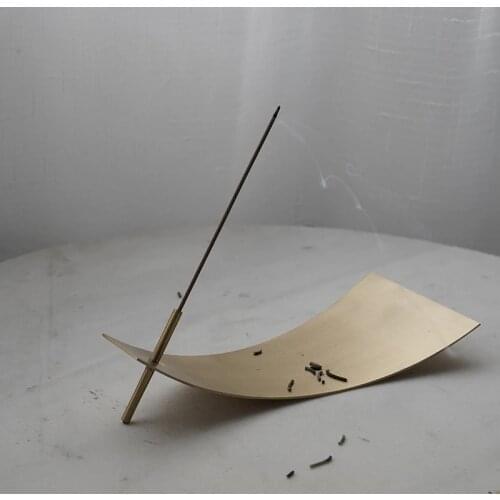 Nordic Vintage Bronze Incense Burner Calming Aroma Base Storage Plate Portable Travelling Accessories Home Office Studio Decor