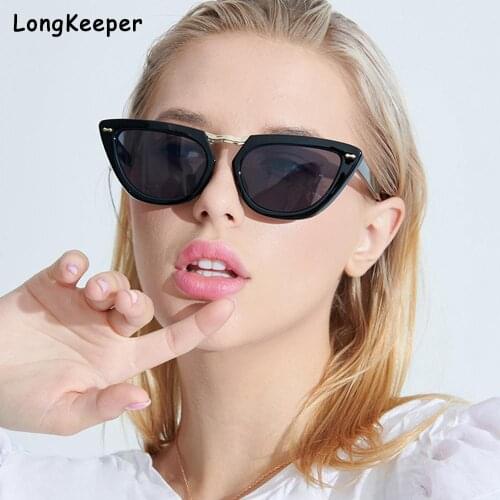 Women Vintage Cat Eye Sunglasses Brand Designer Retro Colorful Points Sun Glasses Female Lady Oval Triangle Eyeglasses Goggles